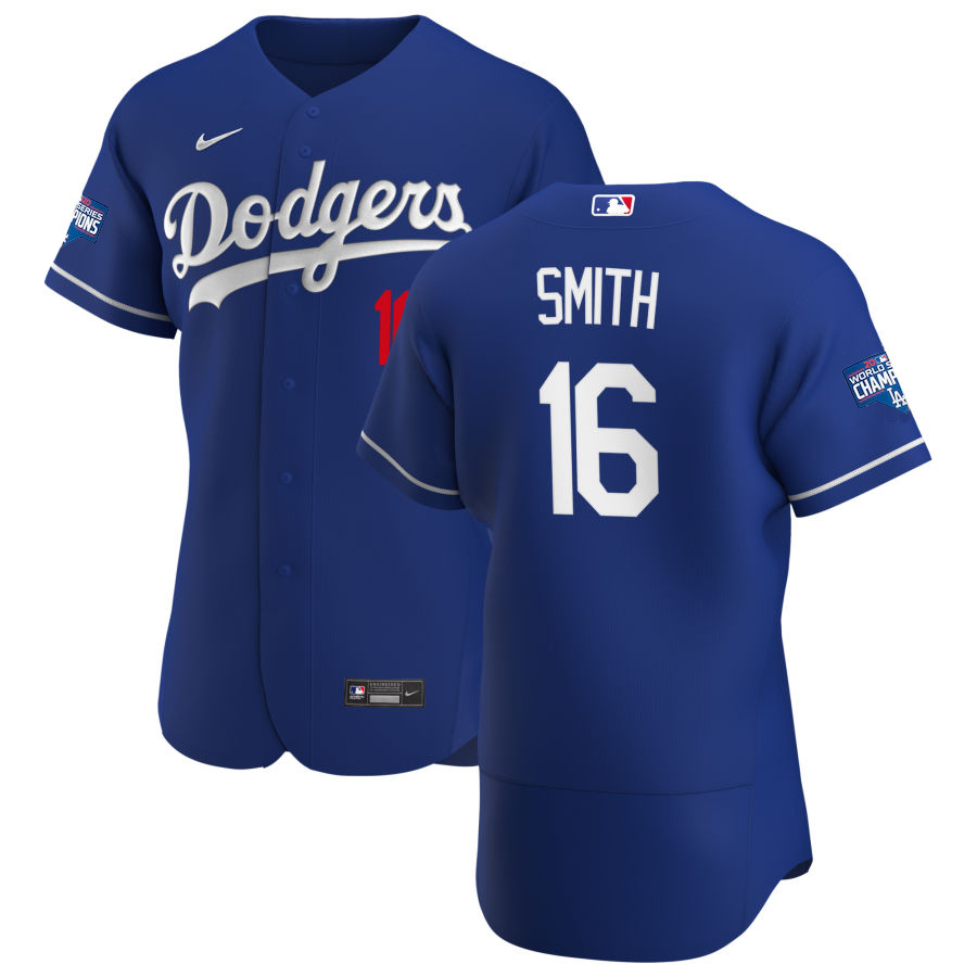 Cheap Los Angeles Dodgers 16 Will Smith Men Nike Royal Alternate 2020 World Series Champions Authentic Player MLB Jersey